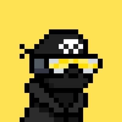 Official GodsBurnt yellow-and-black pixel dog profile picture of David Chaboki (Shibo / @GodsBurnt)